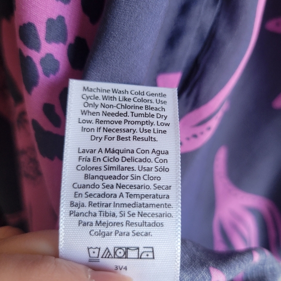 JoySpun Size Large Cheetah Bathing Suit Cover Up Navy & Purple - Picture 8 of 9